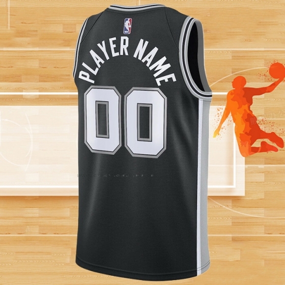 Camiseta San Antonio Spurs Personalizada Icon Negro