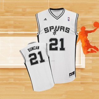Camiseta San Antonio Spurs Tim Duncan NO 21 Retro Blanco