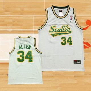 Camiseta Seattle SuperSonics Ray Allen NO 34 Historic Blanco