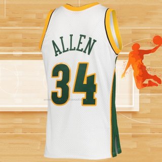 Camiseta Seattle SuperSonics Ray Allen NO 34 Mitchell & Ness 2006-07 Blanco