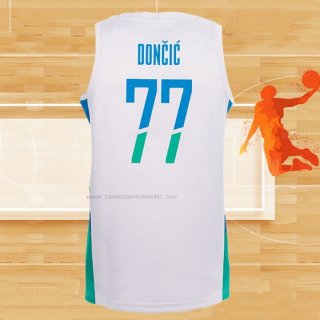 Camiseta Slovenia Luka Doncic NO 77 Primera Blanco