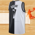 Camiseta Brooklyn Nets Kevin Durant NO 7 Split Negro Blanco