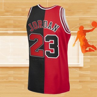 Camiseta Chicago Bulls Michael Jordan NO 23 Split Negro Rojo