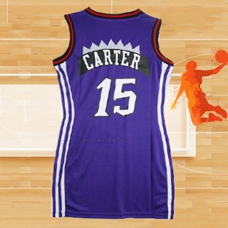 Camiseta Mujer Toronto Raptors Vince Carter NO 15 Violeta