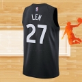 Camiseta Toronto Raptors Alex Len NO 27 Earned 2020-21 Negro Violeta