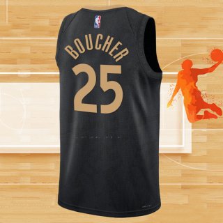 Camiseta Toronto Raptors Chris Boucher NO 25 Ciudad 2022-23 Negro