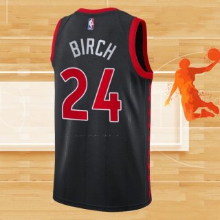 Camiseta Toronto Raptors Khem Birch NO 24 Statement 2020-21 Negro