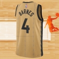 Camiseta Toronto Raptors Scottie Barnes NO 4 Ciudad 2023-24 Oro