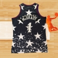 Camiseta Toronto Raptors Tracy McGrady NO 1 Independence Day Mitchell & Ness Negro