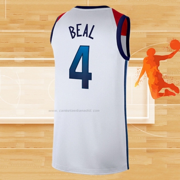 Camiseta USA 2021 Bradley Beal NO 4 Blanco