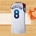 Camiseta USA 2021 Khris Middleton NO 8 Blanco