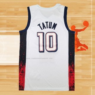 Camiseta USA 2024 Jayson Tatum NO 10 Blanco