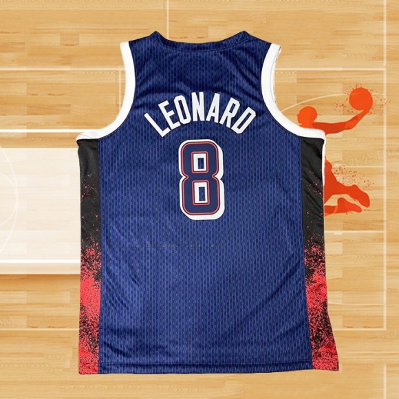 Camiseta USA 2024 Kawhi Leonard NO 8 Azul