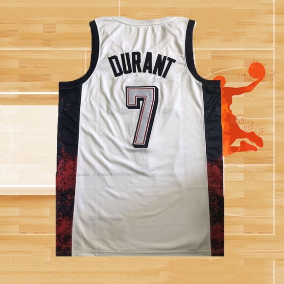 Camiseta USA 2024 Kevin Durant NO 7 Blanco