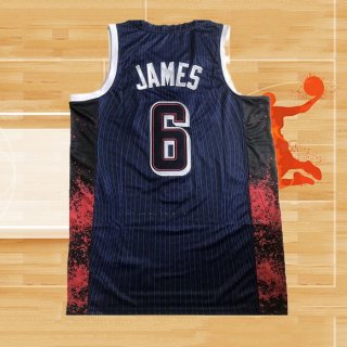 Camiseta USA 2024 LeBron James NO 6 Juegos Olimpicos Azul