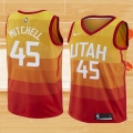 Camiseta Nino Utah Jazz Donovan Mitchell NO 45 Ciudad 2017-18 Naranja