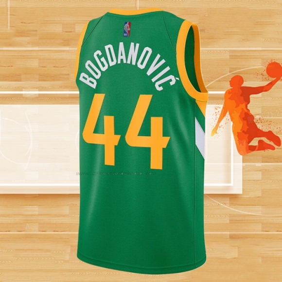 Camiseta Utah Jazz Bojan Bogdanovic NO 44 Earned 2020-21 Verde