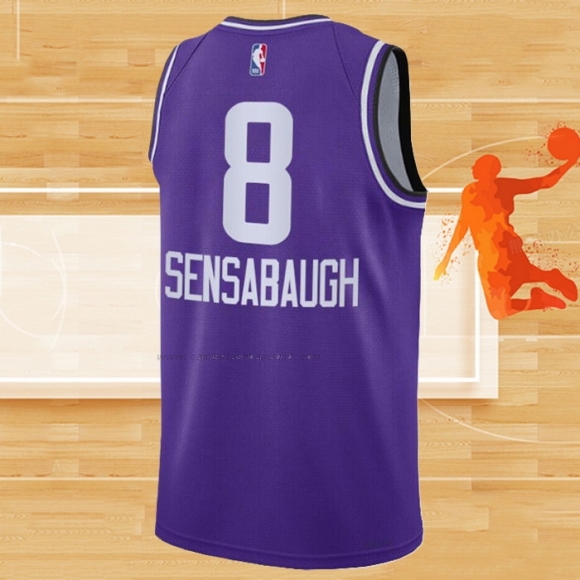 Camiseta Utah Jazz Brice Sensabaugh NO 8 Ciudad 2023-24 Violeta