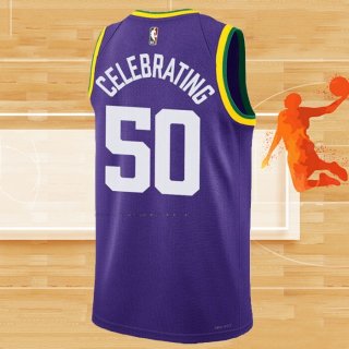 Camiseta Utah Jazz Celebrating NO 50 Classic 2023-24 Violeta