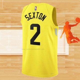 Camiseta Utah Jazz Collin Sexton NO 2 Icon 2022-23 Amarillo