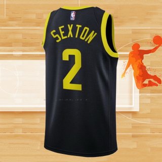 Camiseta Utah Jazz Collin Sexton NO 2 Statement 2022-23 Negro