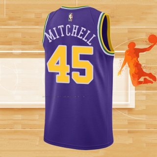 Camiseta Utah Jazz Donovan Mitchell NO 45 Classic 2018-19 Violeta