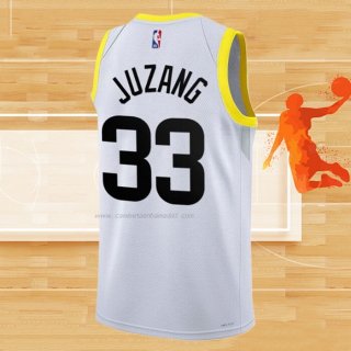 Camiseta Utah Jazz Johnny Juzang NO 33 Association 2022-23 Blanco