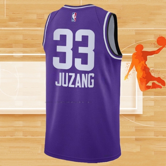 Camiseta Utah Jazz Johnny Juzang NO 33 Ciudad 2023-24 Violeta