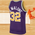 Camiseta Utah Jazz Karl Malone NO 32 Mitchell & Ness 1991-92 Violeta