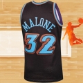 Camiseta Utah Jazz Karl Malone NO 32 Mitchell & Ness 1996-97 Negro