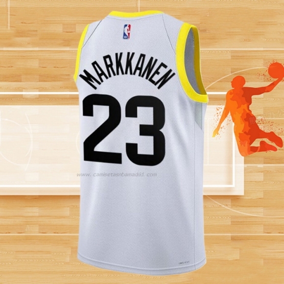 Camiseta Utah Jazz Lauri Markkanen NO 23 Association 2022-23 Blanco