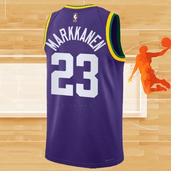 Camiseta Utah Jazz Lauri Markkanen NO 23 Classic 2023-24 Violeta