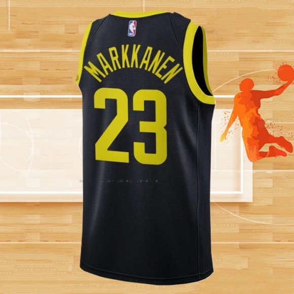 Camiseta Utah Jazz Lauri Markkanen NO 23 Statement 2022-23 Negro