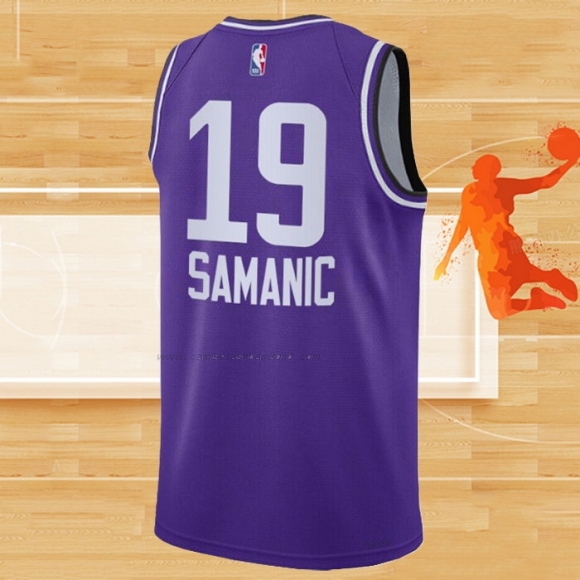 Camiseta Utah Jazz Luka Samanic NO 19 Ciudad 2023-24 Violeta