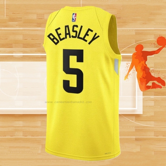 Camiseta Utah Jazz Malik Beasley NO 5 Icon 2022-23 Amarillo