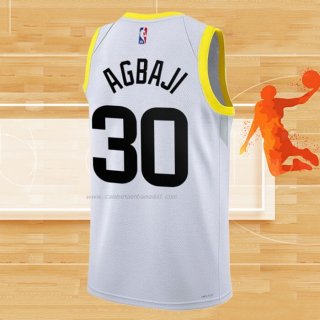 Camiseta Utah Jazz Ochai Agbaji NO 30 Association 2022-23 Blanco