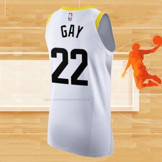 Camiseta Utah Jazz Rudy Gay NO 22 Association Autentico 2022-23 Blanco