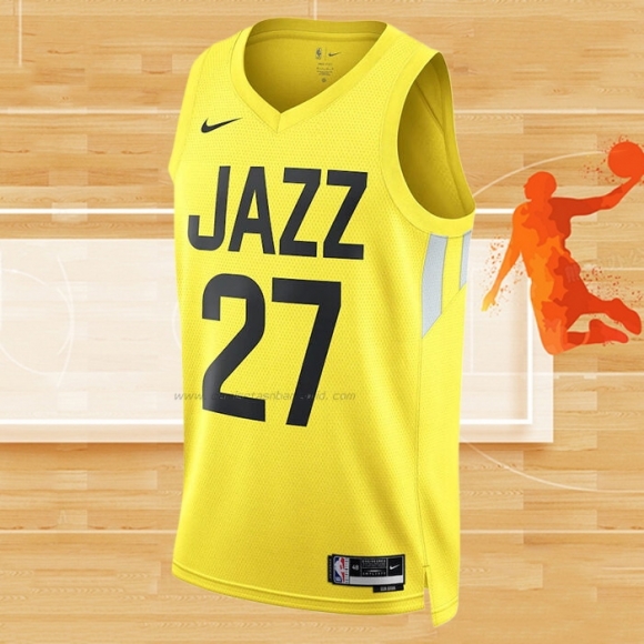 Camiseta Utah Jazz Rudy Gobert NO 27 Icon 2022-23 Amarillo