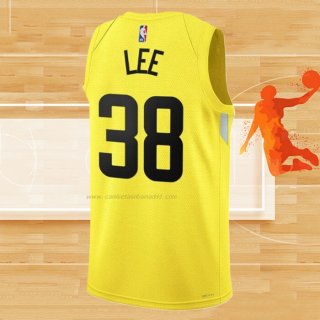 Camiseta Utah Jazz Saben Lee NO 38 Icon 2022-23 Amarillo