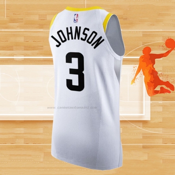 Camiseta Utah Jazz Stanley Johnson NO 3 Association Autentico 2022-23 Blanco