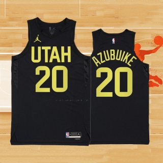 Camiseta Utah Jazz Udoka Azubuike NO 20 Statement 2022-23 Negro