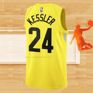 Camiseta Utah Jazz Walker Kessler NO 24 Icon 2022-23 Amarillo