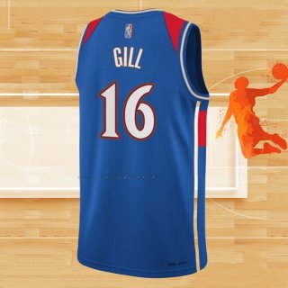 Camiseta Washington Wizards Anthony Gill NO 16 Ciudad 2021-22 Azul