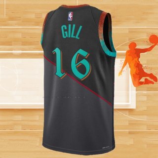 Camiseta Washington Wizards Anthony Gill NO 16 Ciudad 2023-24 Negro