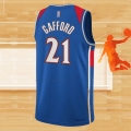 Camiseta Washington Wizards Daniel Gafford NO 21 Ciudad 2021-22 Azul