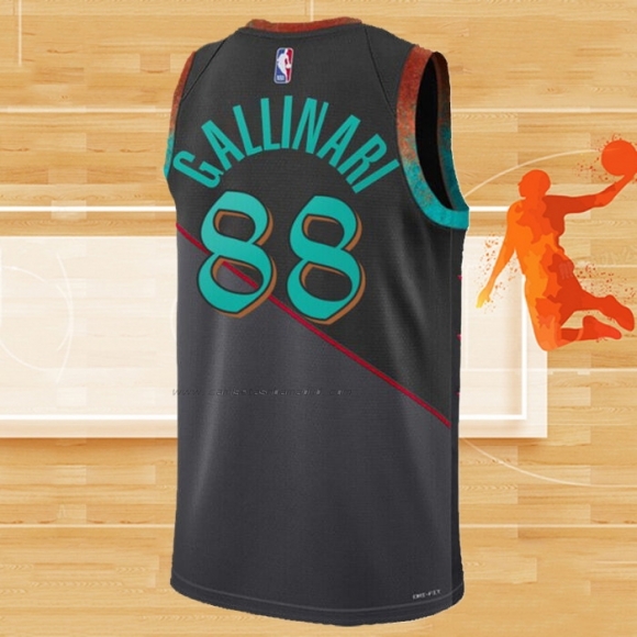 Camiseta Washington Wizards Danilo Gallinari NO 88 Ciudad 2023-24 Negro