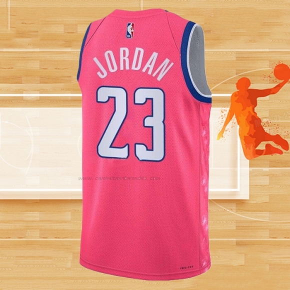 Camiseta Washington Wizards Michael Jordan NO 23 Ciudad 2022-23 Rosa