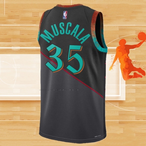 Camiseta Washington Wizards Mike Muscala NO 35 Ciudad 2023-24 Negro